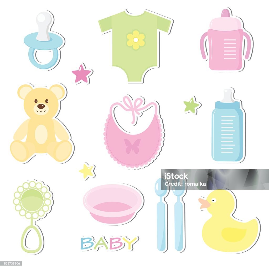 Baby Stickers Stock Illustration - Download Image Now - 0-11 Months, 6-11  Months, Baby - Human Age - iStock