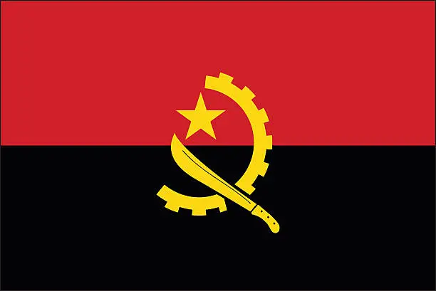 Vector illustration of Angola flag