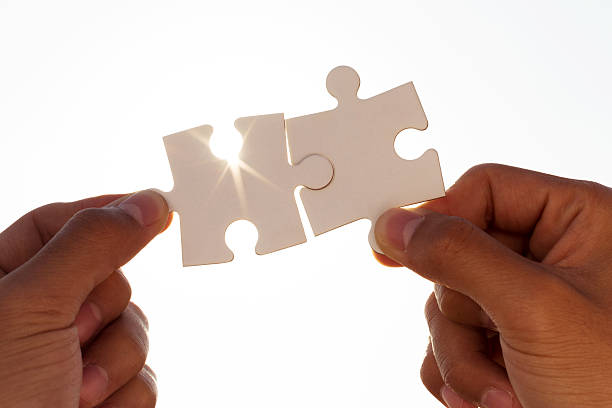 istock puzzle jigsaw and concept with sky background 526746081