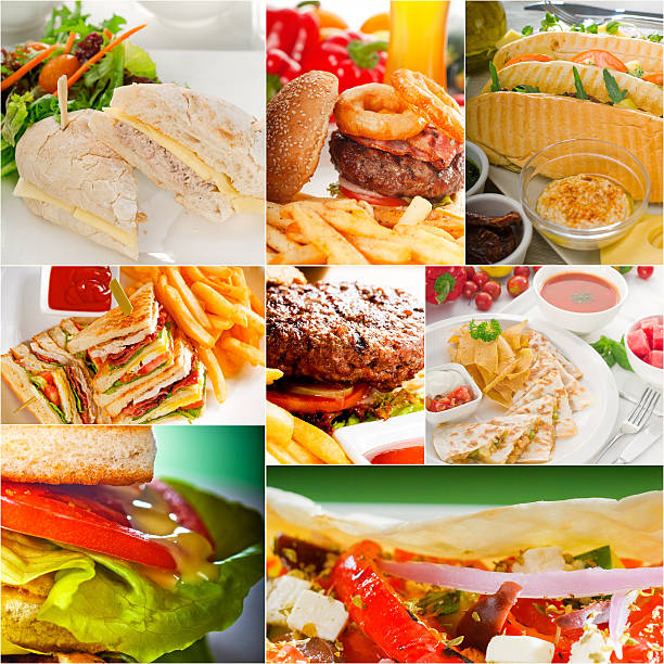 istock burgers and sandwiches collection on a collage 526764333