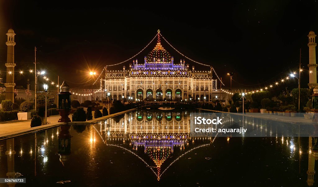 Chota Imambnara during Muharram This shot of Imambara was clicked during Muharram. At the time of Muharram Shia Community illuminate this Imambara. This Imambara was built by Mohammed Ali Shah (the third Nawab of Avadh) in the second year of his rule in 1839. It was to serve as his own mausoleum. The tombs of Muhammad Ali Shah and other members of his family are inside the imambara.  Muharram Stock Photo