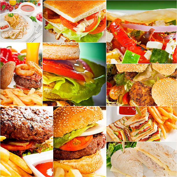 istock burgers and sandwiches collection on a collage 526766073