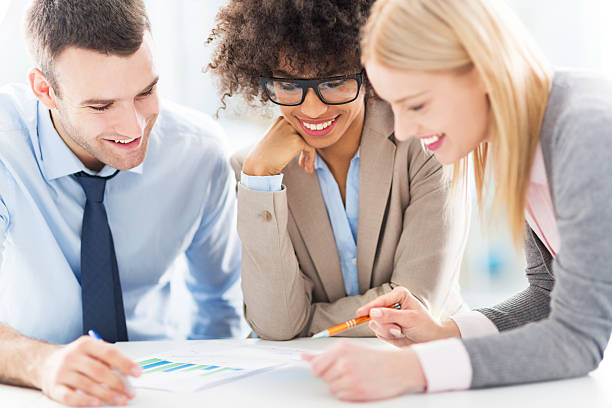 istock Young business people discussing in office 526785737