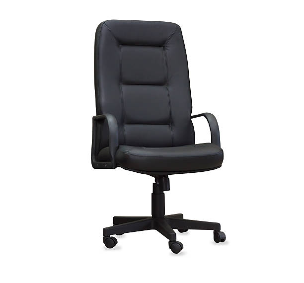 istock The office chair from black leather. Isolated 526788553
