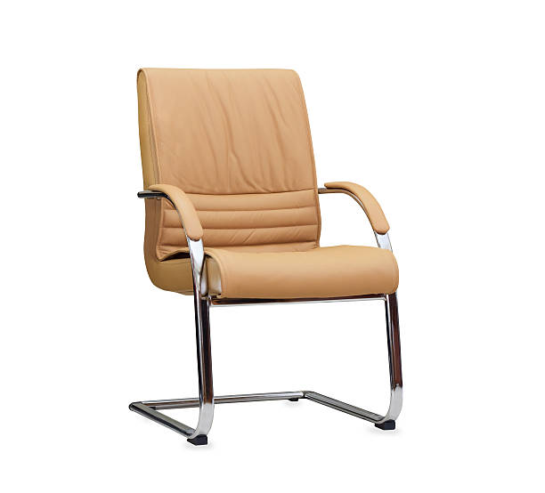 istock The office chair from beige leather. Isolated 526788565
