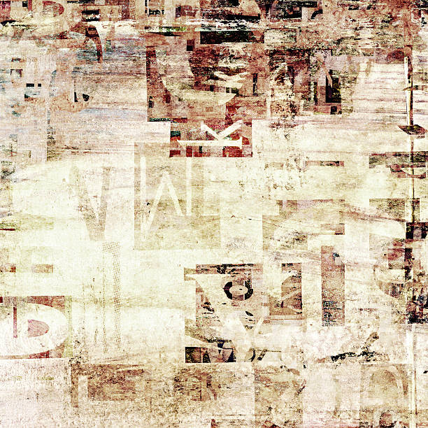 istock newspaper, magazine grunge letters background 526790343