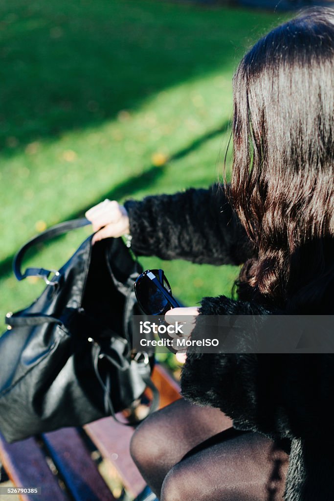 Woman Portrait Outdoors Woman with total black clothes 20-29 Years Stock Photo