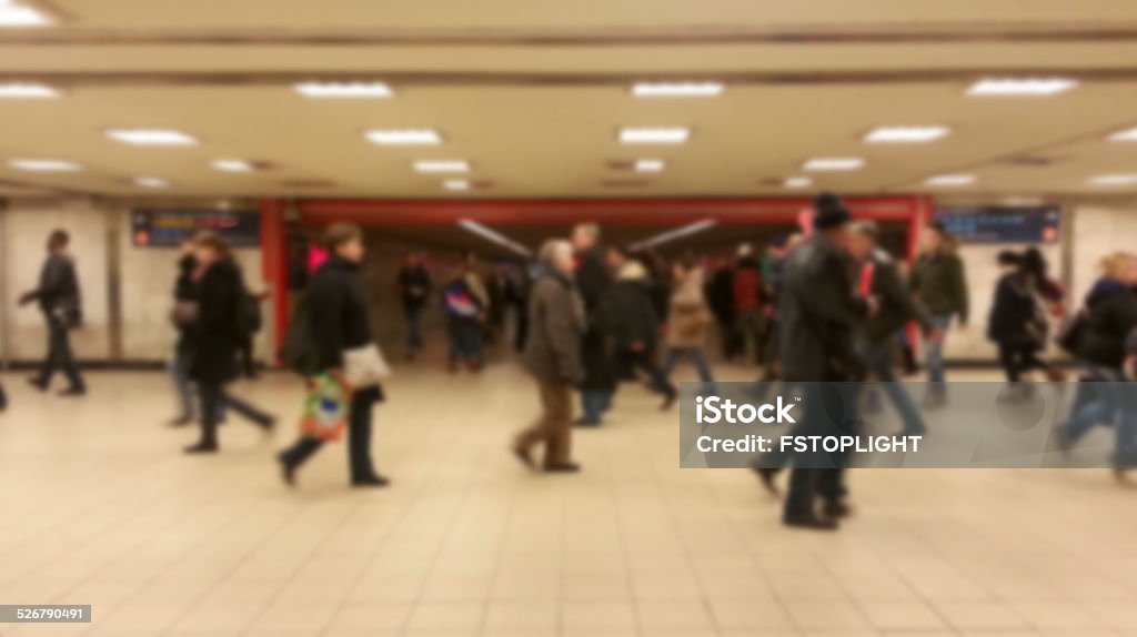 Crowd of people Crowd of people walking in underground street  of metro station in Budapest city.Hungary Europe. Budapest Stock Photo