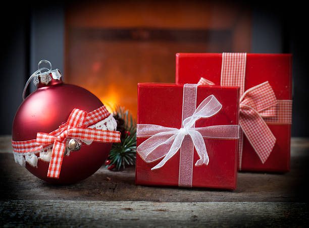 istock Christmas decorations in front of a fireplace 526791729