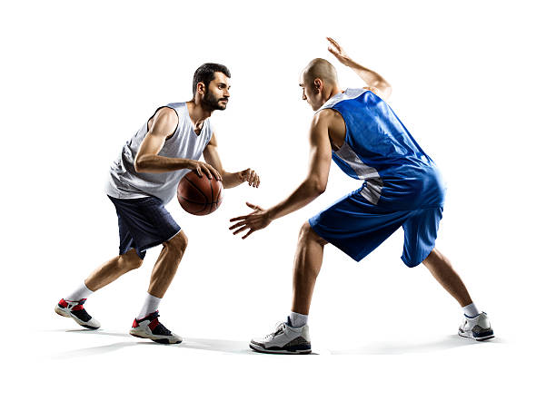 istock Two basketball players in action 526808211