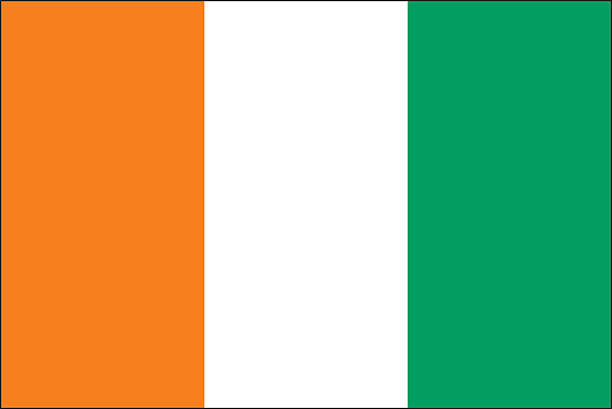 ilustraciones, imágenes clip art, dibujos animados e iconos de stock de cote d'ivoire bandera - flagged