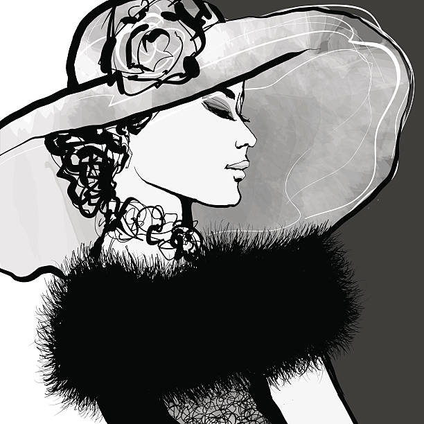 ilustrações de stock, clip art, desenhos animados e ícones de jovem mulher com chapéu e pêlo - cute young adult adult 20s