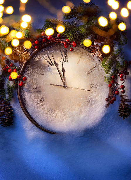istock art Christmas Eve and New Years at midnight 526812711