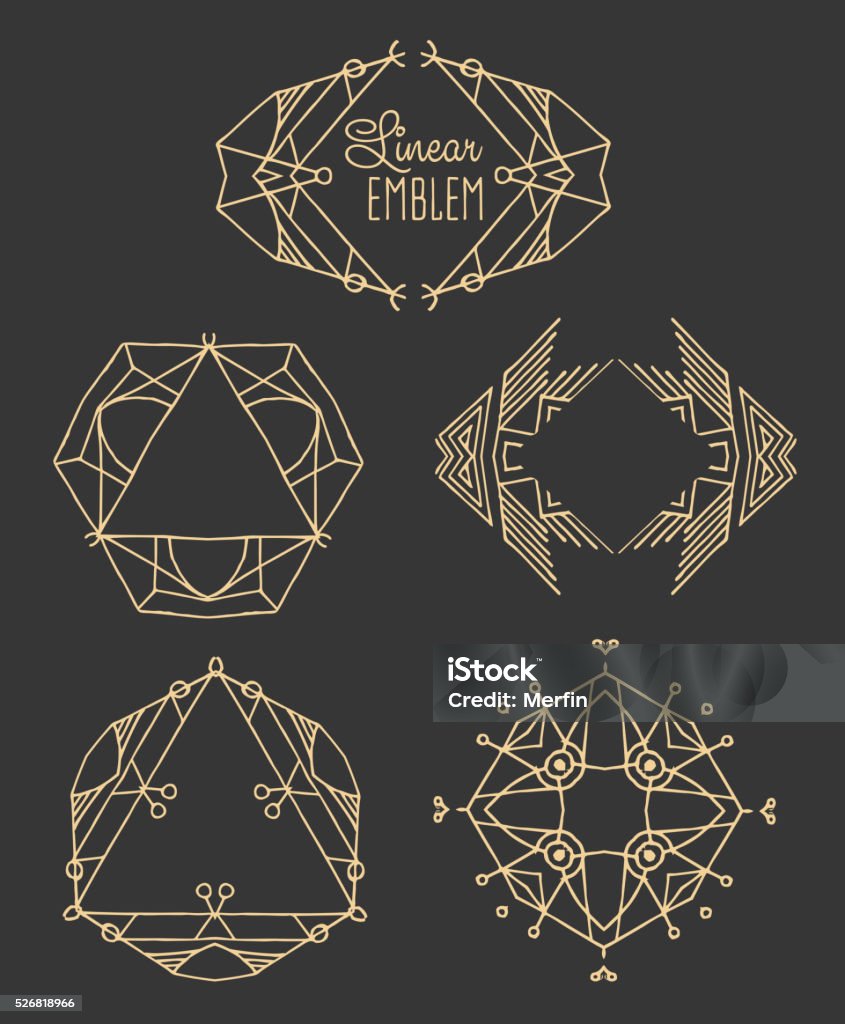 Set Of Elegant Monogram Design Vector Illustration Stock Illustration ...