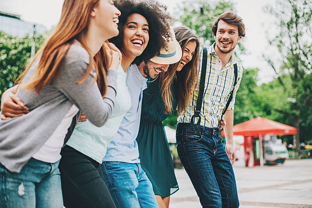 istock Group of friends having fun outdoors 526822046