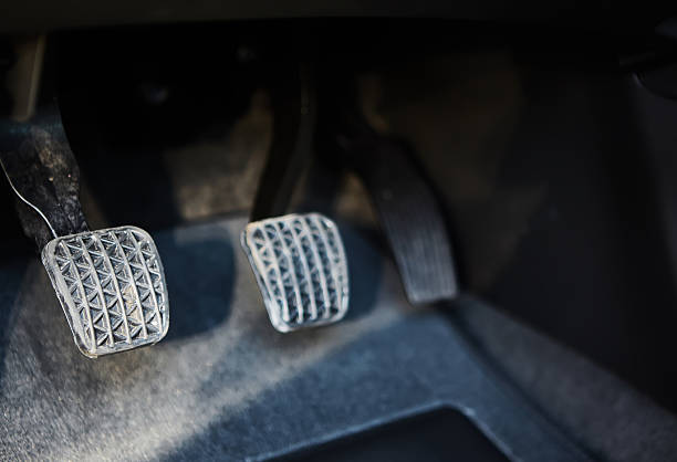 istock Brake and accelerator pedal of car 526825922