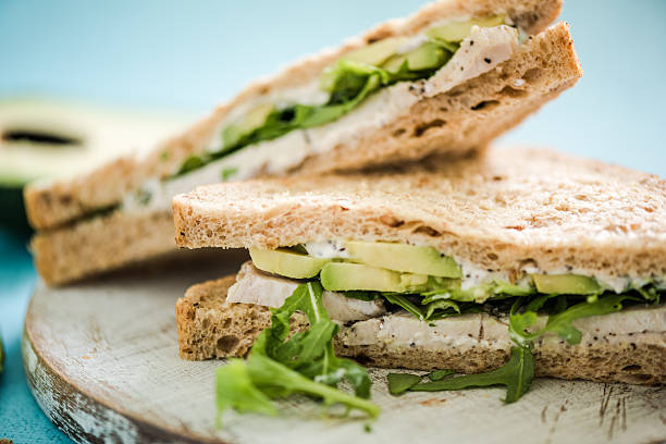 istock Chicken and avocado wholegrain bread sandwich 526829698