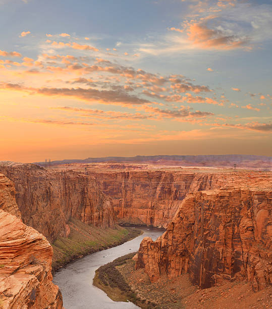 글렌 협곡 휴양지 일몰 - glen canyon 뉴스 사진 이미지