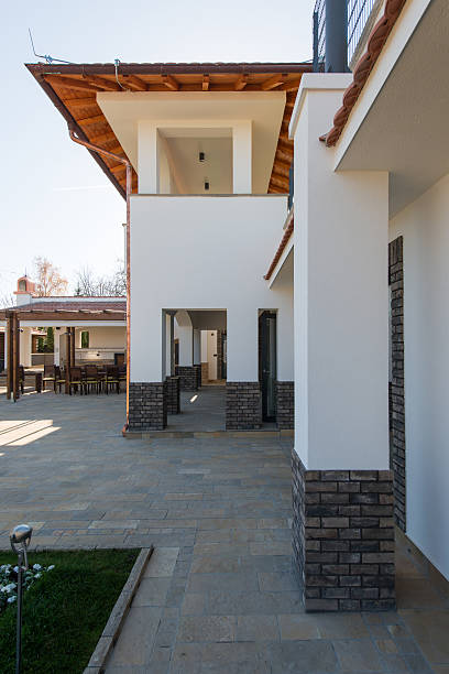 istock Stone fllor on luxury open terryce 526832258