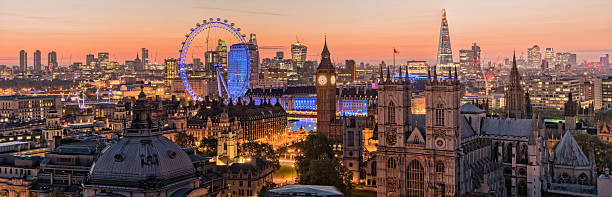 london skyline панорама - city of westminster стоковые фото и изображения