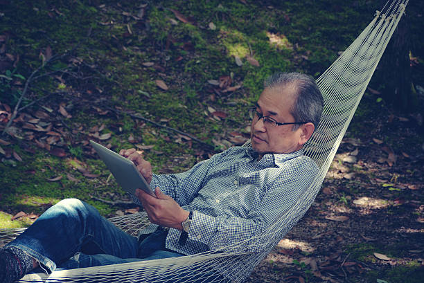 istock Man to relax in a hammock 526833240