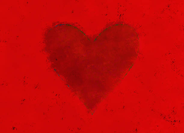 istock painted paper with red heart. Valentine's day symbol 526833493