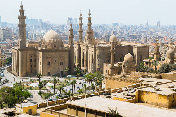 mezquita de el cairo - cairo egypt mosque minaret fotografías e imágenes de stock