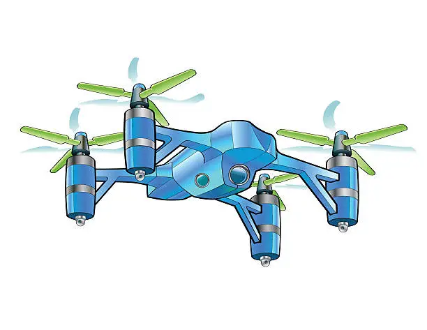 Vector illustration of Blue Drone