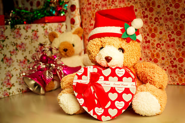 istock Teddy bear wearing a santa hat. 526835001