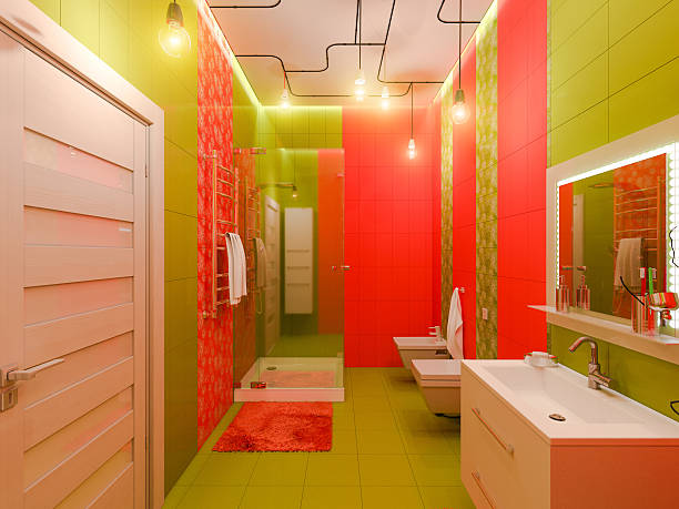 istock 3D rendering of a bathroom interior design for children. 526835170