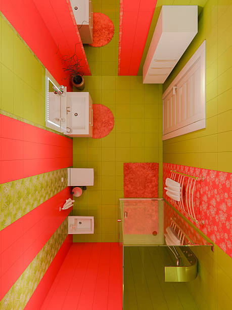 istock 3D rendering of a bathroom interior design for children. 526835384