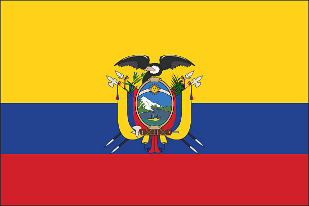 Ecuador flag vector art illustration