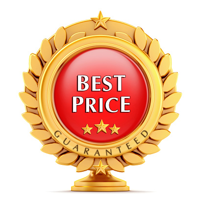 Best price guaranteed badge isolated on white.