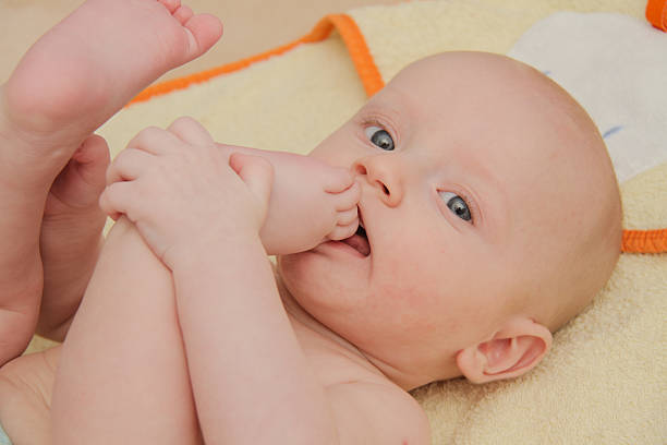 istock Beautiful baby boy,five  months old playing 526839182