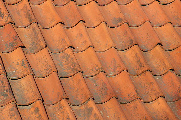istock Old roof tiles 526840313