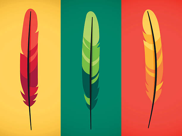 Feathers Colorful feather concepts. EPS 10 file. Transparency effects used on highlight elements. feather illustrations stock illustrations