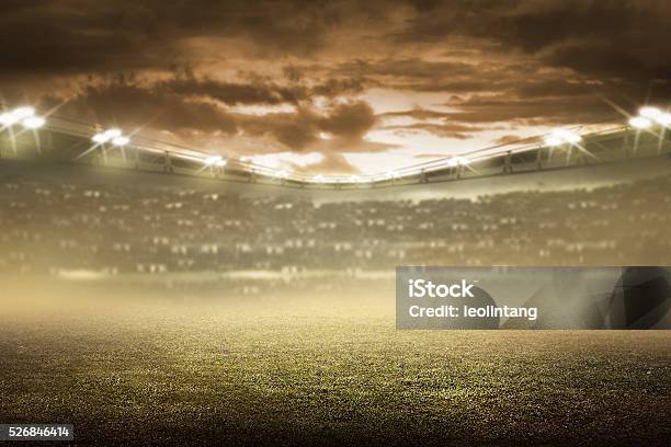 Football Stadium Background Stock Photo - Download Image Now - Soccer,  Soccer Ball, Sports Field - iStock