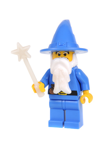 Blue Lego Castle Minifigure Stock Photo - Download Image Now - Magician, Castle, - iStock