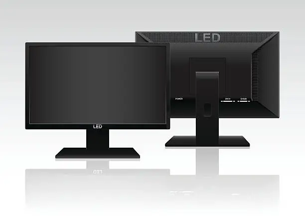 Vector illustration of High Definition LED Monitor.