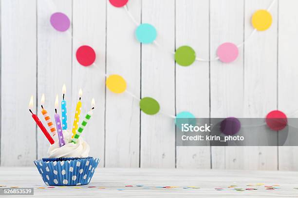 Birthday Cupcake Stock Photo - Download Image Now - Birthday, Arrangement, Backgrounds