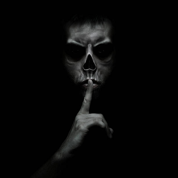 shhh - monster horror spooky human face imagens e fotografias de stock