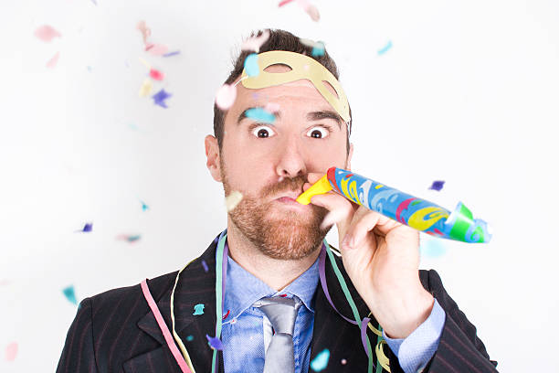 istock Man celebrating a new year party 526854777