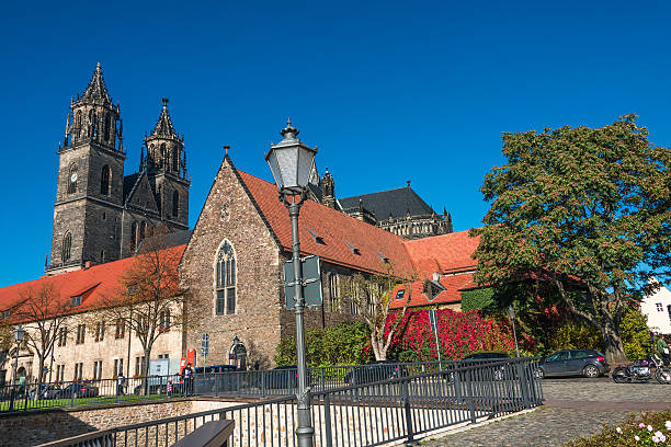 istock Cathedral of Magdeburg at Autumn, Germany 526856655
