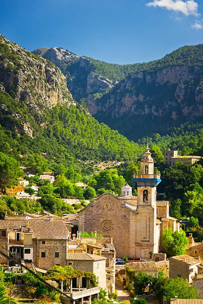Beautiful view of Valldemossa city, Mallorca, Spain