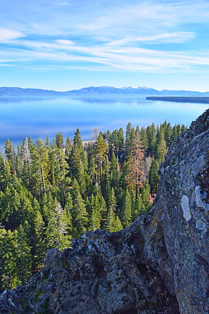 Lake Tahoe A view of the beautiful Lake Tahoe on a clear winter day from the top of Eagle Rock Hike eagle rock stock pictures, royalty-free photos & images