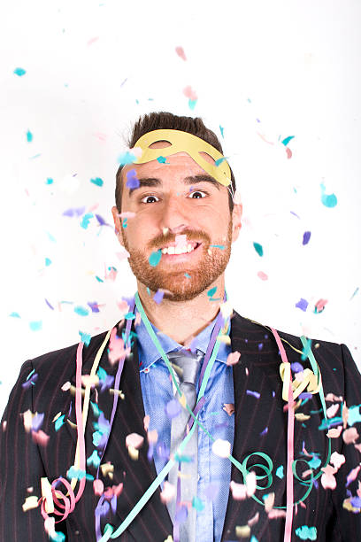 istock Man celebrating a new year party 526857739