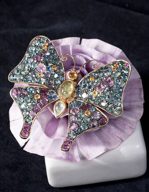 istock butterfly brooch decorated by diamond and gemstone 526858749