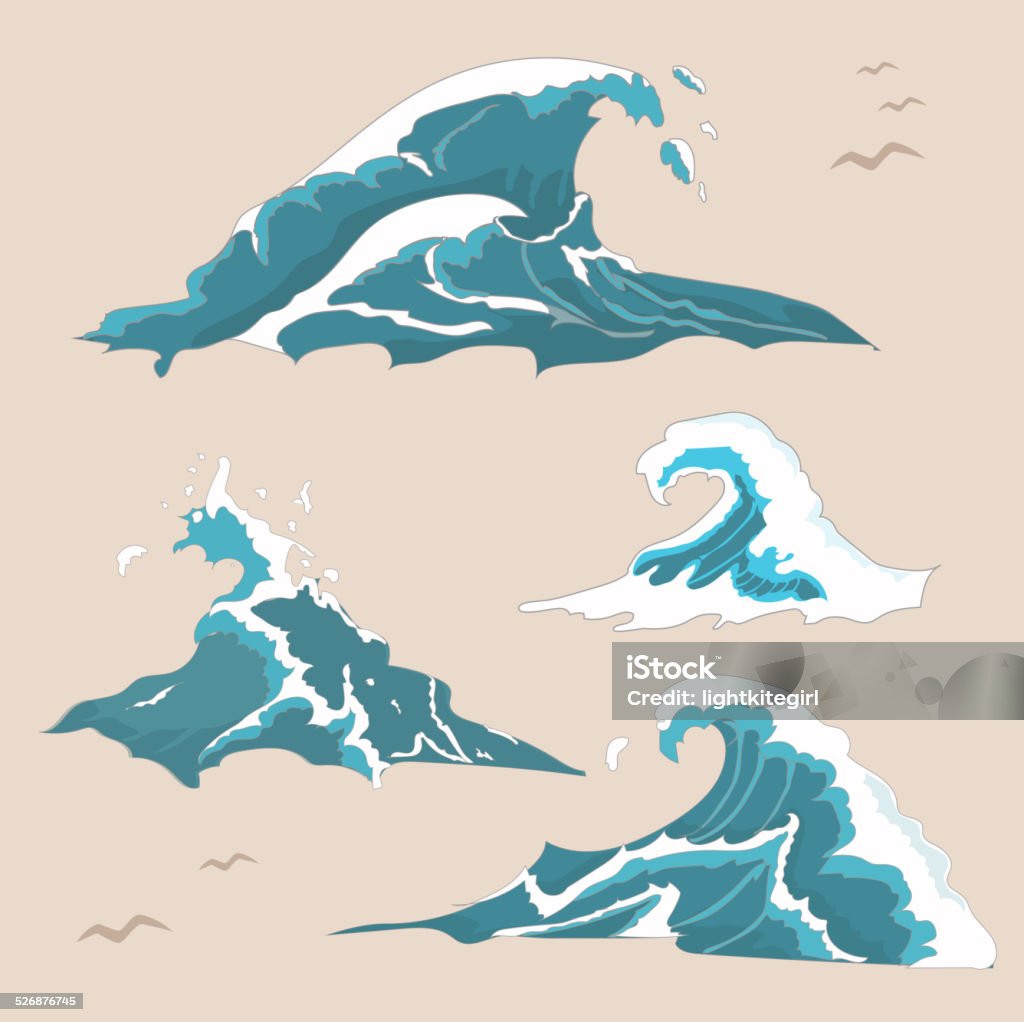 Wave Collection Wave Ocean Collection Stock Illustration - Download Image Now ...