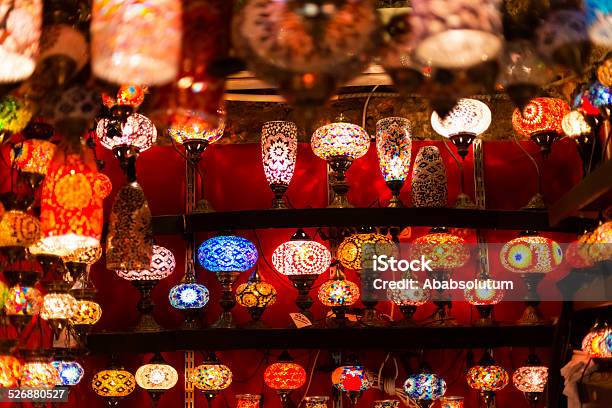 Multicolored Decorative Turkish Lamps Grand Bazaar Istanbul Stock Photo - Download Image Now