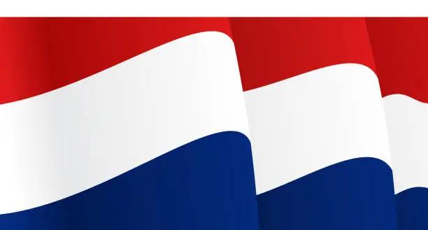 Vector illustration of Background with waving Dutch Flag. Vector